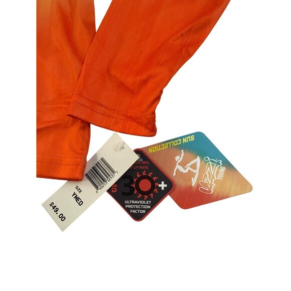 Uzzi Performance wear Tricolor Hoodie M 10-12 Blue Yellow Orange UPF 30+ NWT - Picture 10 of 10